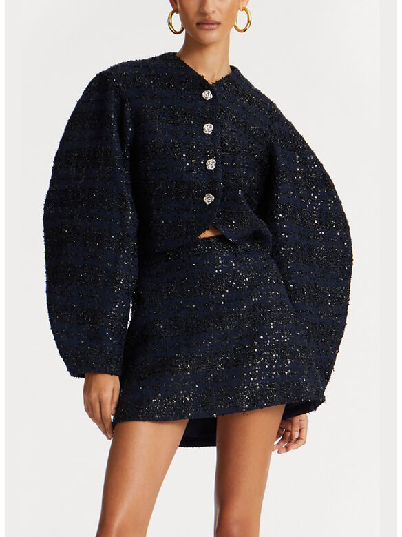 GIACCA CORTA BOUCLE, 1725 NAVY BLAZER, medium