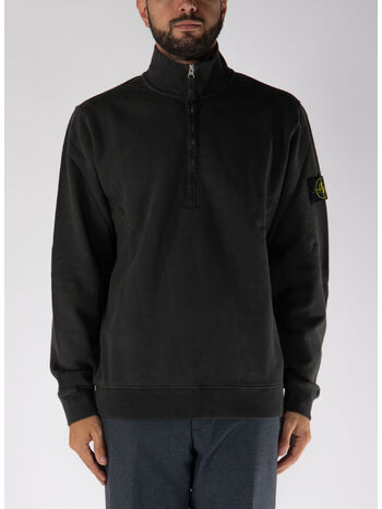 FELPA CON ZIP CORTA BRUSHED ORGANIC COTTON FLEECE, V0062 LEAD GREY, small