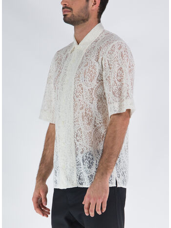 CAMICIA IN PIZZO COTONE E POLIESTERE, , small