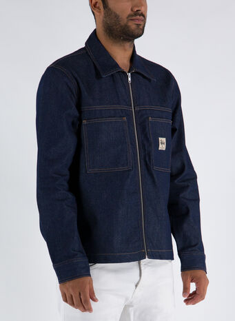 CAMICIA DENIM ZIP UP WORK, INDIGOINDIGO, small