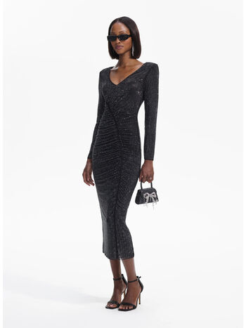 ABITO RHINESTONE GATHERED, BLACK, small