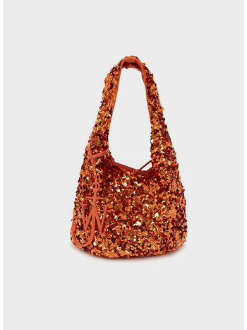 BORSA TOTE CON PAILLETTES MINI, 429 ORANGE, small