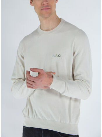 PULLOVER PULL SYLVAIN, TAL BLANC CASSE VERT, small