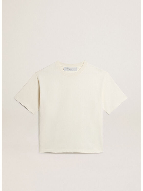 T-SHIRT VINTAGE CON LOGO REVERSE SUL RETRO, 11560 HERITAGE WHITE, medium