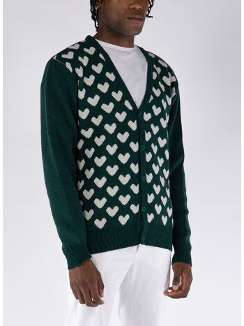 MAGLIONE HEART JACQUARD, GREEN, small