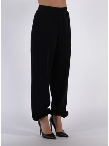 PANTALONE CON COULISSE IN VITA, 001 BLACK, small