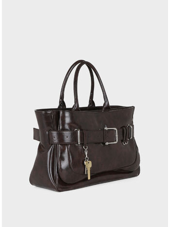 BORSA TOTE BROCLE, WOOD BROWN, small