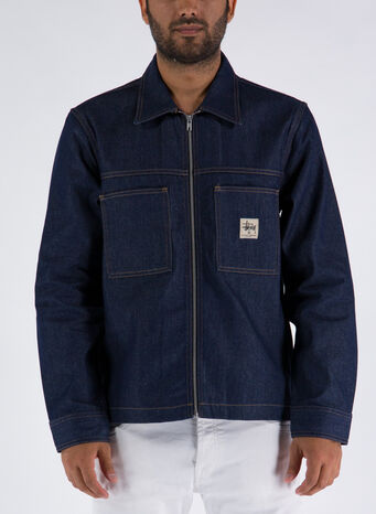 CAMICIA DENIM ZIP UP WORK, INDIGOINDIGO, small