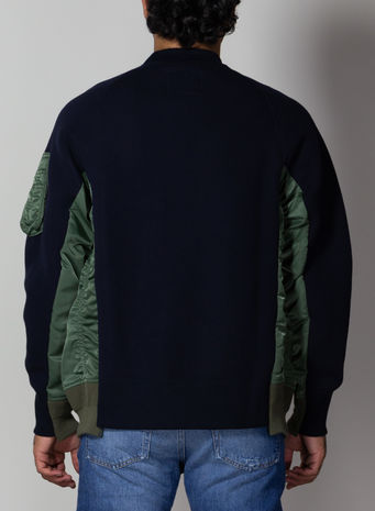 FELPA SPONGE SWEAT X MA-1 PU, 212NAVY/KHAKI, small