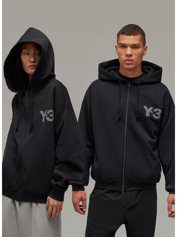 FELPA FULL ZIP CON LOGO, BLACK, small