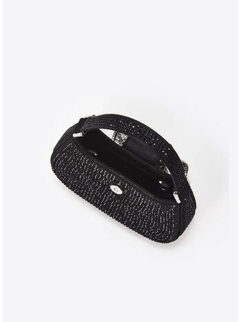BORSA RHINESTONE MICRO CRESCENT, BLACK, small
