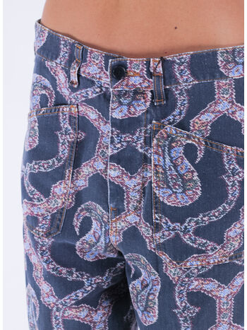 PANTALONE LOUISE IN DENIM PAISLEY, 200, small