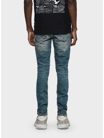 JEANS CON TOPPE E FRANGE STRETCH DENIM, , small