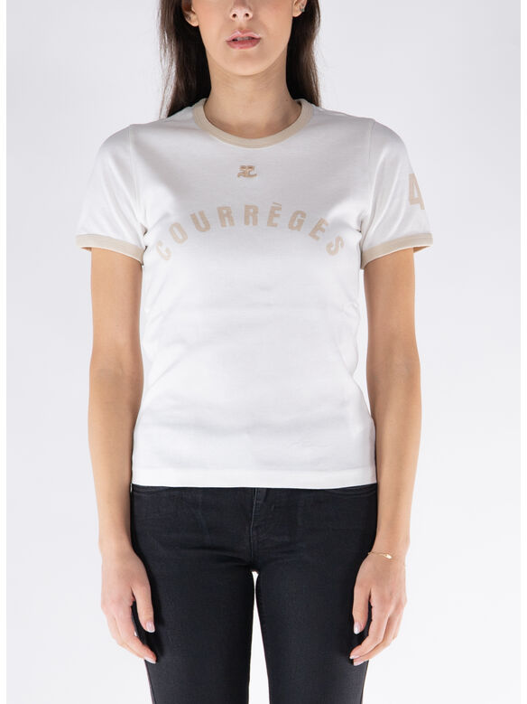 T-SHIRT CONTRAST PRINTED, B086 WHITE, medium