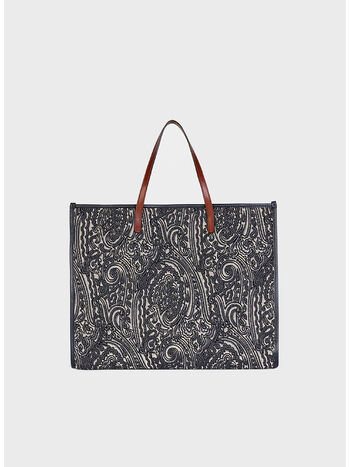 BORSA SHOPPING TELA MEDIA PAISLEY, 200 BLU, small