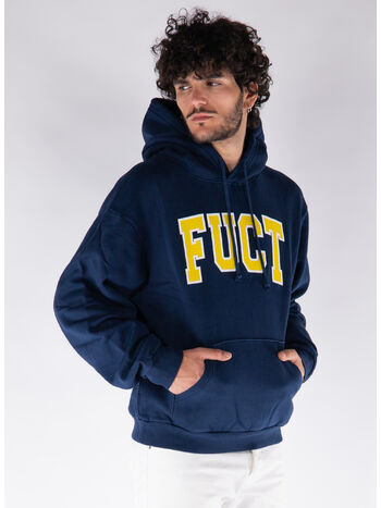 FELPA HOODIE CON LOGO STAMPATO, BLU0021 PATRIOT BLUE, small