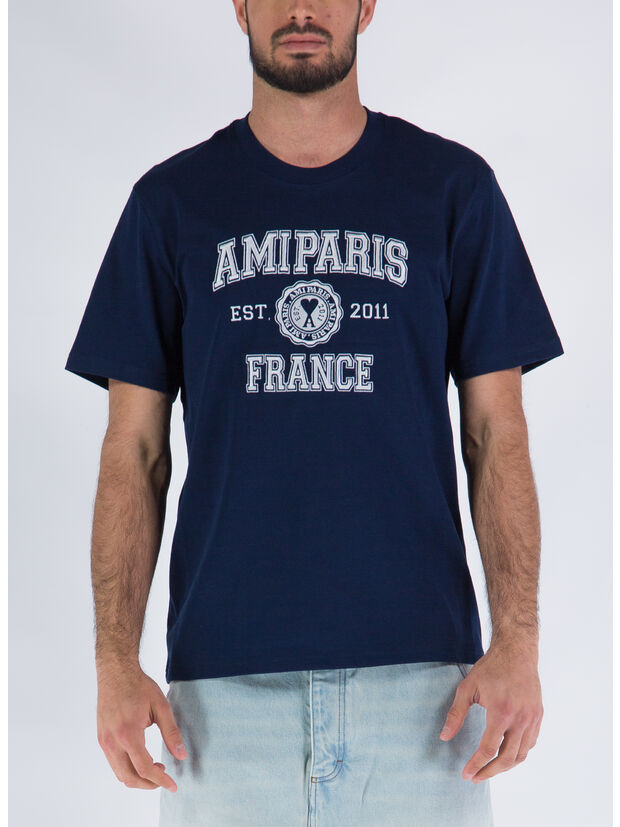 T-SHIRT AMI PARIS FRANCE, 491 NAUTIC BLUE/491, large