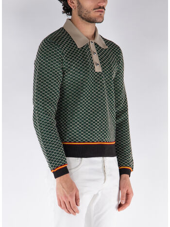 POLO IN MAGLIA VALLEY, 799 GREEN/BROWN/BEIGE, small