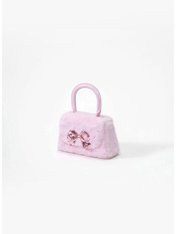 BORSA MICRO FLUFFY BOW, PINK, small