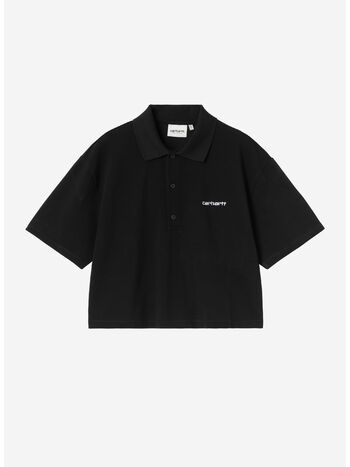 POLO SHIRT CARHARTT SCRIPT, 0D2XX BLACK / WHITE, small
