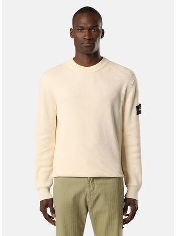 MAGLIONE RIBBED SOFT COTTON, V0093 IVORY, small