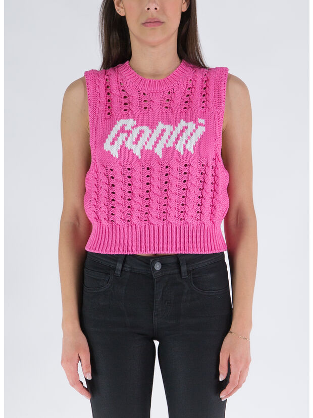 TOP KNIT CON LOGO, 534 BONBON, large