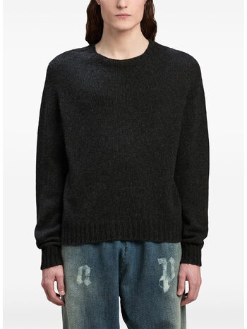 MAGLIONE CURVED LOGO, 0703 DARK GREY/OFF WHITE, small