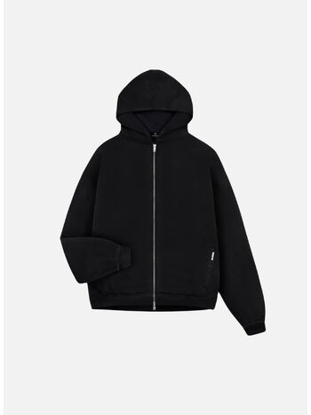 FELPA INITIAL BOXY OVERSIZED ZIP THROUGH, 001 BLACK, small