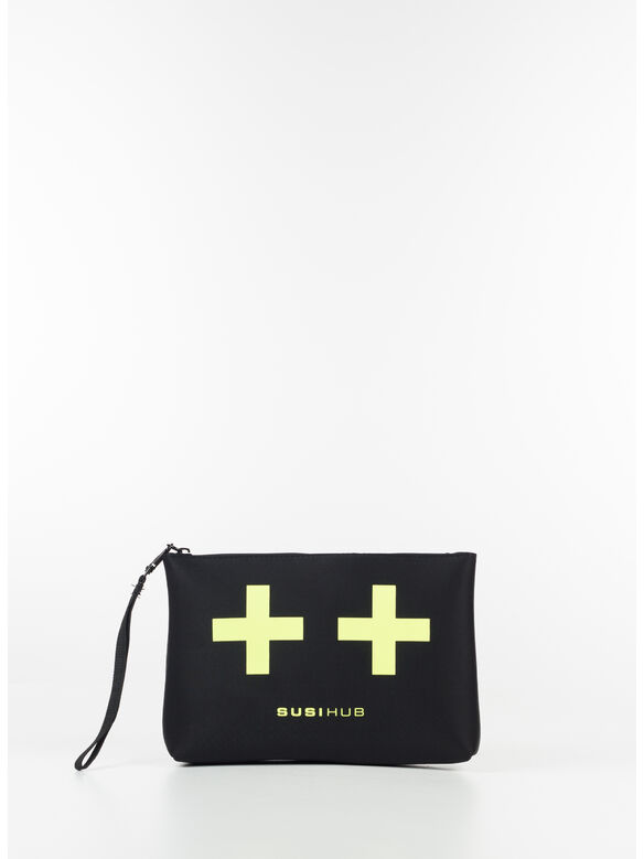 POCHETTE I'M THE HUB, BLACKYELLOWFLUO, medium