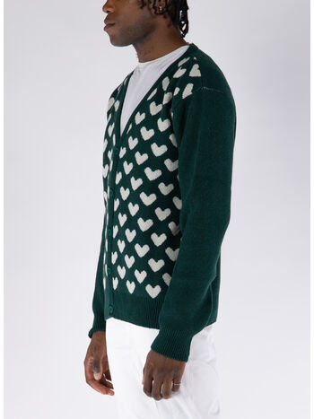 MAGLIONE HEART JACQUARD, GREEN, small