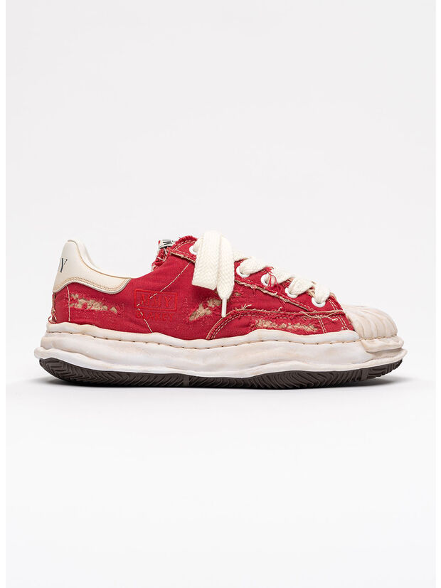 SCARPA OG SOLE RIPPED OVERDYE CANVAS LOW-TOP UNISEX, RED, large