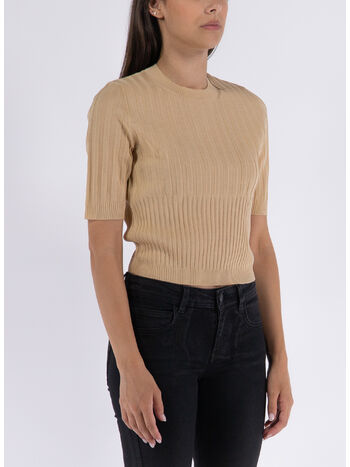 TOP ROUND NECK SHORT SLEEVE TEE, 081 SAND, small