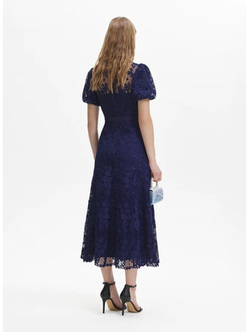 ABITO MIDI IN PIZZO, NAVY, small