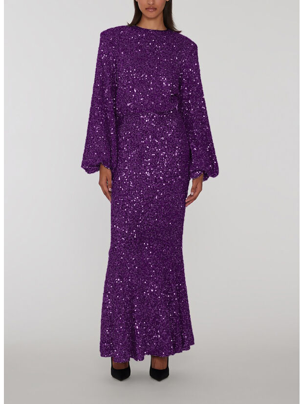 ABITO SEQUINS MAXI DRESS, 19-3540 PURPLE MAGIC, large