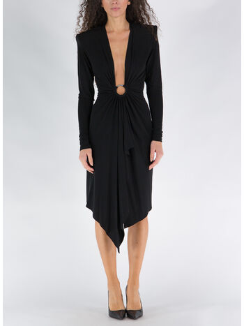 ABITO V-NECK MINI DRESS, BLACK, small