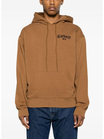 FELPA HOODIE ONYX SCRIPT, 08WXX HAMILTON BROWN/BLACK, small