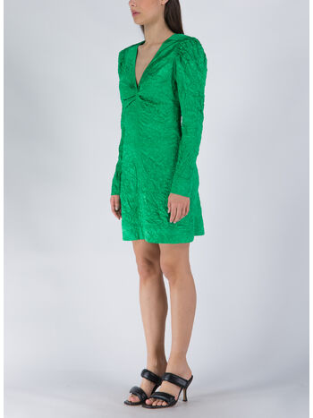 ABITO CRINKLED SATIN MINI DRESS, 767 BRIGHT GREEN, small