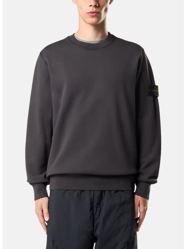 FELPA GIROCOLLO ORGANIC COTTON FLEECE, V0062 LEAD GREY, large