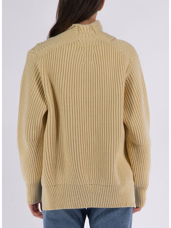 CARDIGAN LONG SLEEVES FOULARD NECK, 740 BUTTER, small