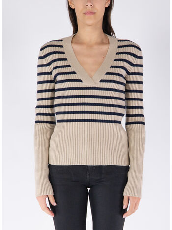 MAGLIONE LOU, TAS ECRU/DARK NAVY, small