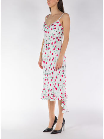 ABITO MIDI IN ENVERS SATIN CON STAMPA REVERIE, REW01, small