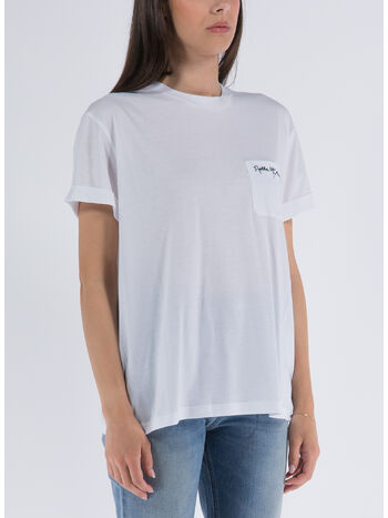T-SHIRT LOVE HEART SMC EMBROIDERY TEE, 9000 PUREWHITE, small