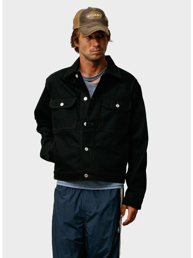 GIUBBOTTO TRUCKER DENIM, 1346 RAW BLACK CONTRAST STITCH, large