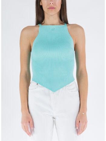 TOP RIB KNIT POINTY, TURQUESE, small