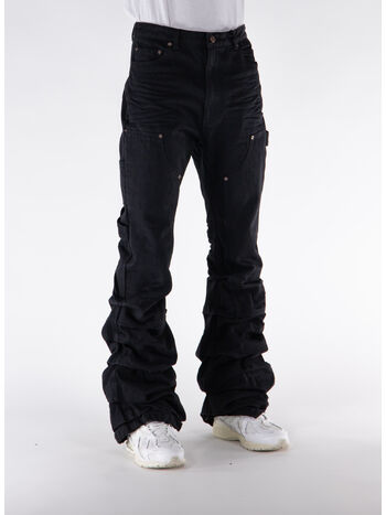 PANTALONE WRINKLED LOW-RISE WORK, BLACK, small