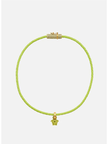 COLLANA INTRECCIATA CON CRISTALLI, 1GF1V ACID LIME - ORO VERSACE, small