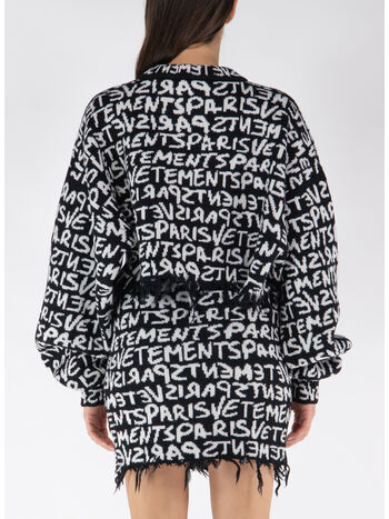 MAGLIONE GRAFFITI MONOGRAM CROPPED, BLACK/WHITE, small