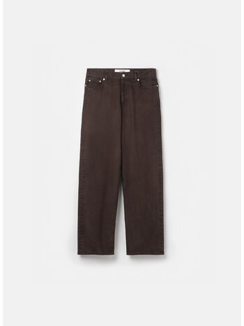 JEANS WIDE CUT, WASHED BROWN, small
