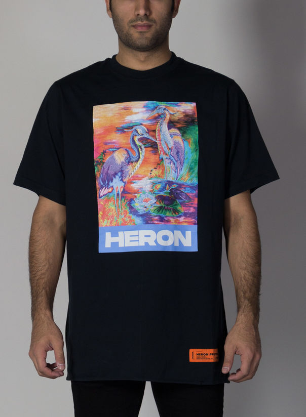 T-SHIRT OVER HERON COLORS, BLACK/MULTI, large