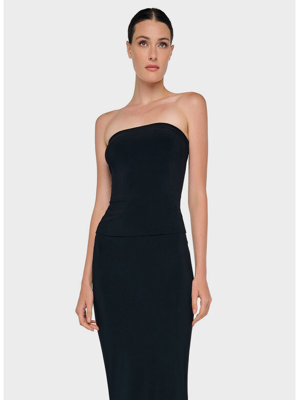 TOP STRAPLESS, BLACK BLACK, medium